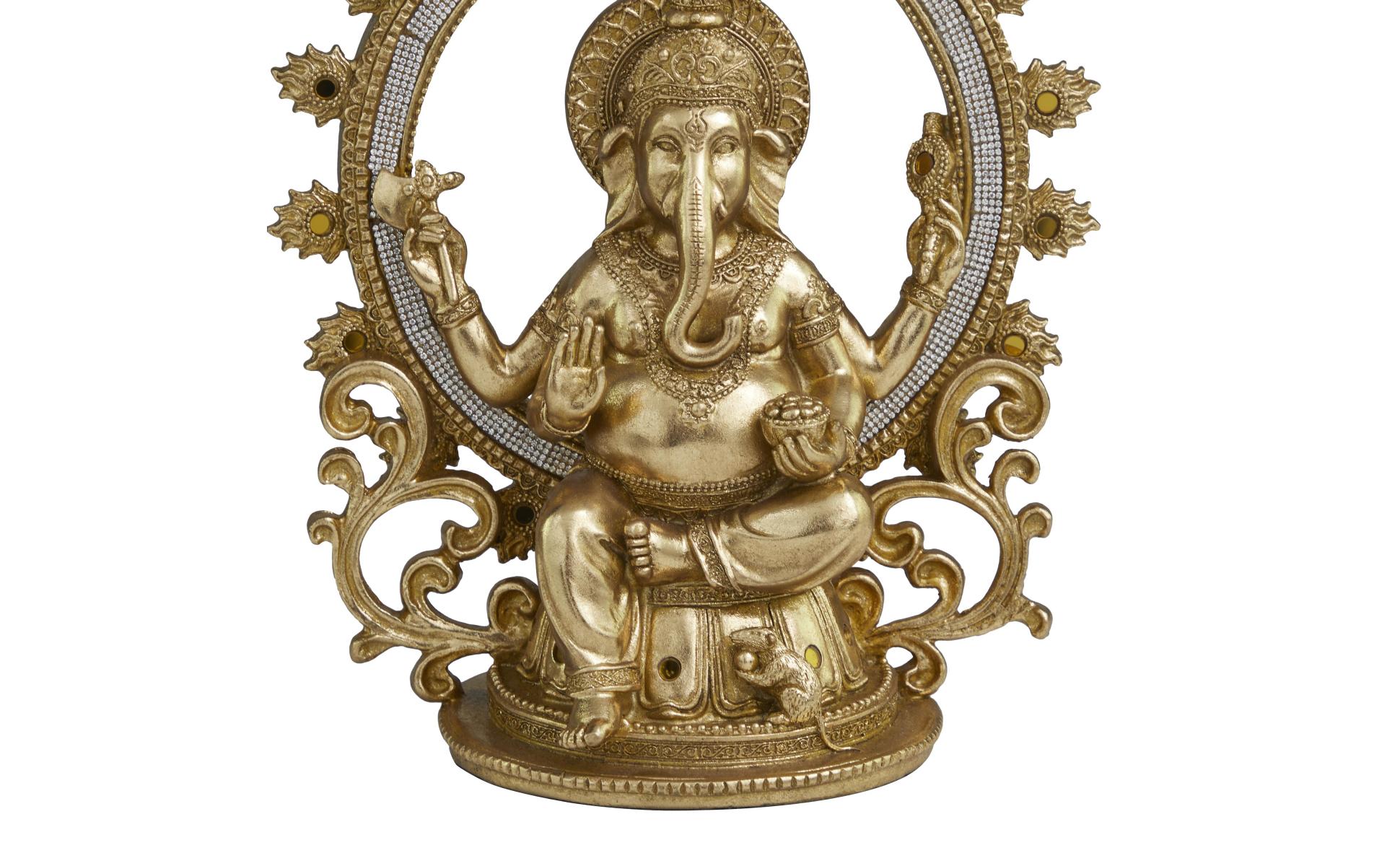 Litton Lane Mavern Gold 10 in. x 12 in. Resin Intricately