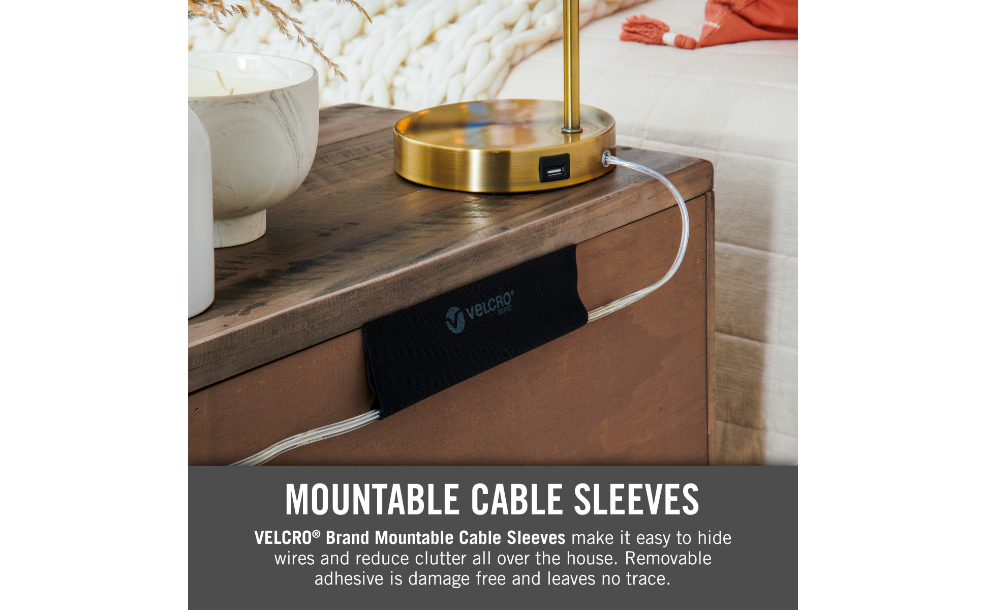 VELCRO® Brand Mountable Cable Sleeves