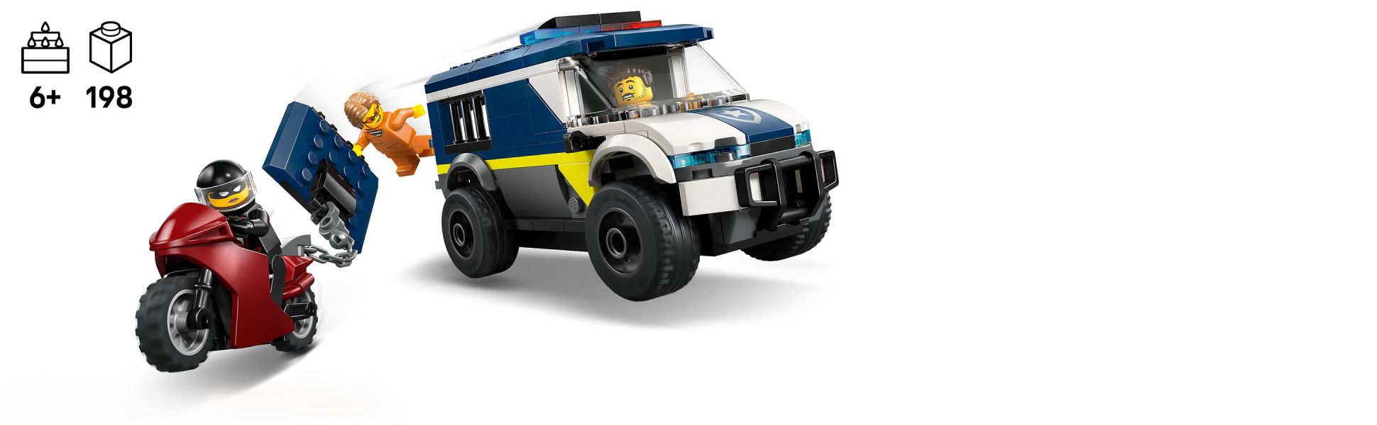 Kids enjoy a fun build before diving into imaginative police chase and jailbreak adventures.