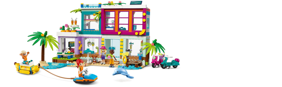 Friends House Building Toys, Family Beach House Holiday Villa