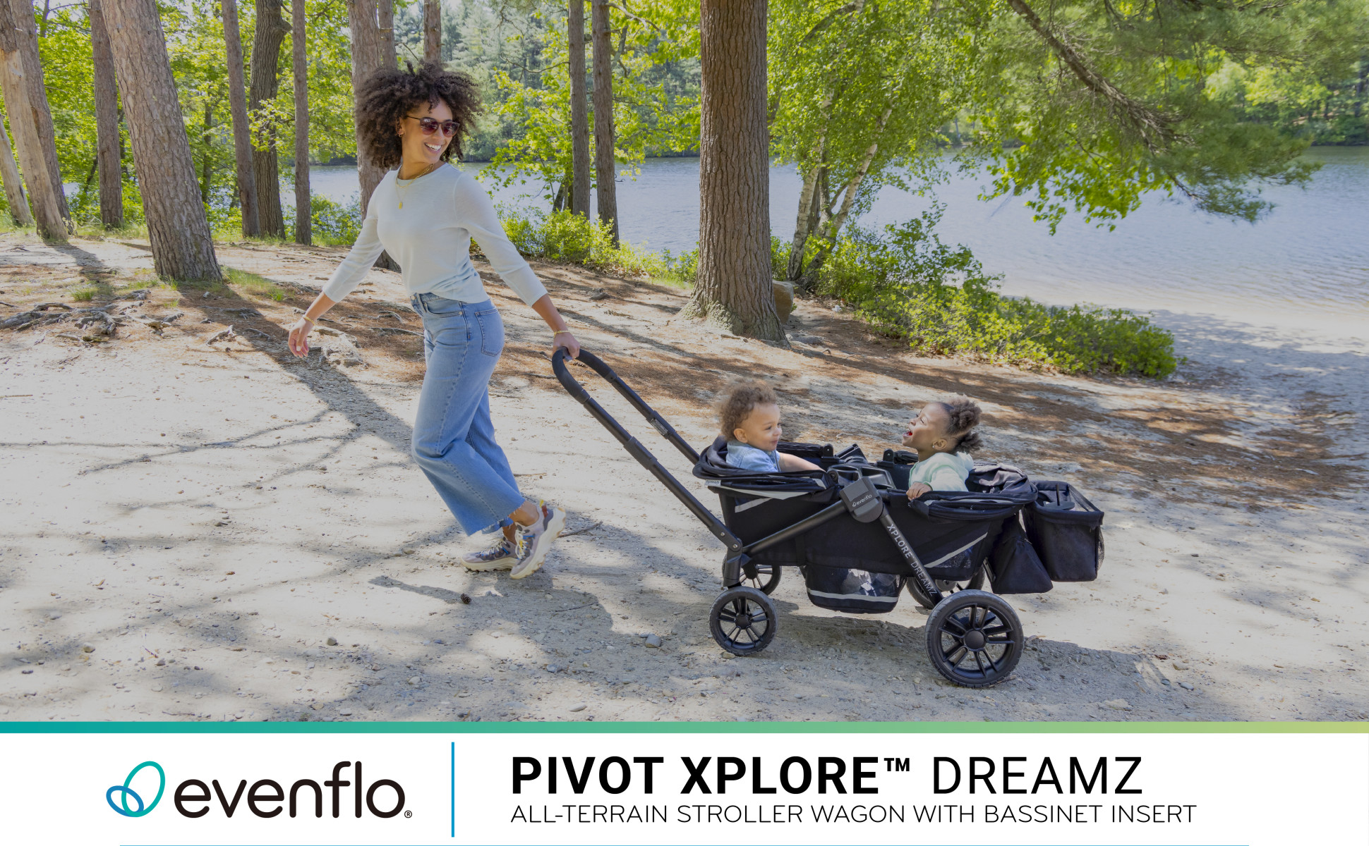 Evenflo Pivot Xplore Dreamz All Terrain Stroller Wagon with Bassinet Insert Voyager Gray Unisex 6 Months 5 Years Walmart