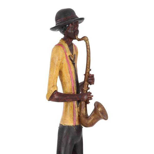 4W, 24H Brown Polystone Tall Long Legged Jazz Band Musician