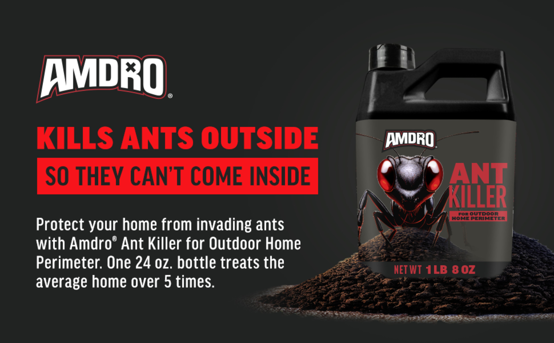 AMDRO 1 lb. 1,080 sq. ft. Outdoor Ant Killer Granule Bait for Home