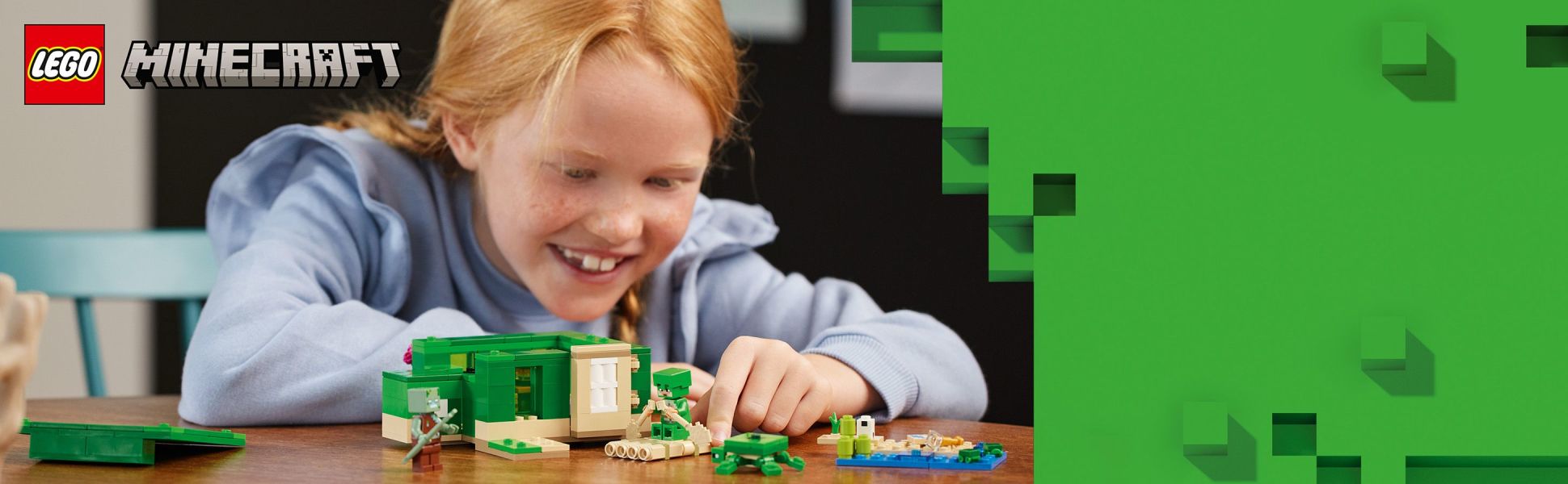 This versatile LEGO Minecraft toy includes Minecraft figures and features to inspire creativity, action and animal fun.