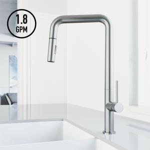 VIGO Parsons Single Handle Pull-Down Sprayer Kitchen Faucet in ...