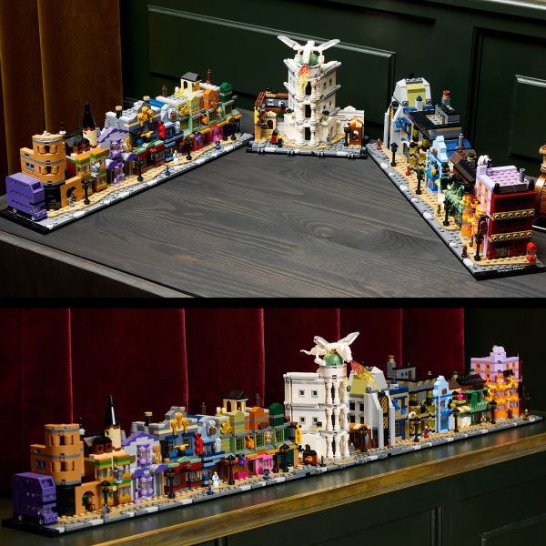 Fold out the model to make one long row of buildings.