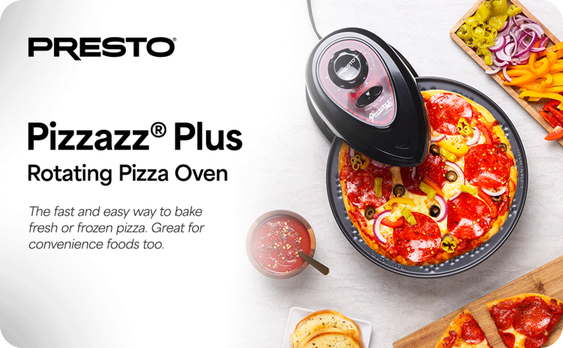 Presto Pizzazz Plus Rotating Oven - Pizza Maker, Countertop