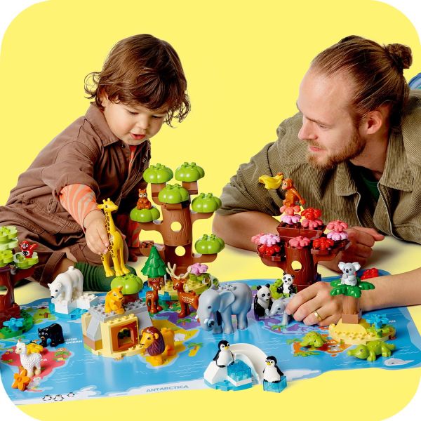 LEGO DUPLO Wild Animals of The World Toy 10975, with 22 Animal