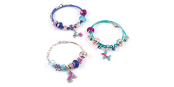 Halo Charms Bracelets True Blue – DIY Charm Bracelet Making Kit –  Friendship Bracelet Kit with Beads, Charms & Cord – Arts & Crafts Bead Kit  for Girls – Makes 3 Bracelets –
