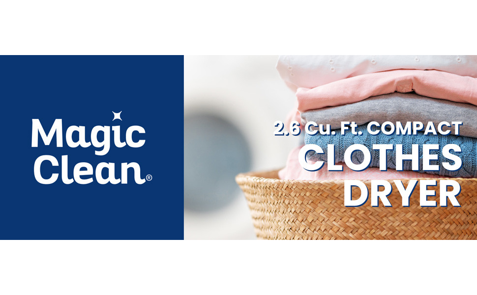 Magic Clean 2.6 Cu. ft. Front Load White Electric Portable Dryer 