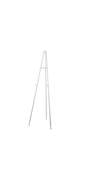 DecMode 24 x 70 White Metal Extra Large Free Standing Adjustable Display  Stand 3 Tier Easel with Foldable Stand, 1-Piece 