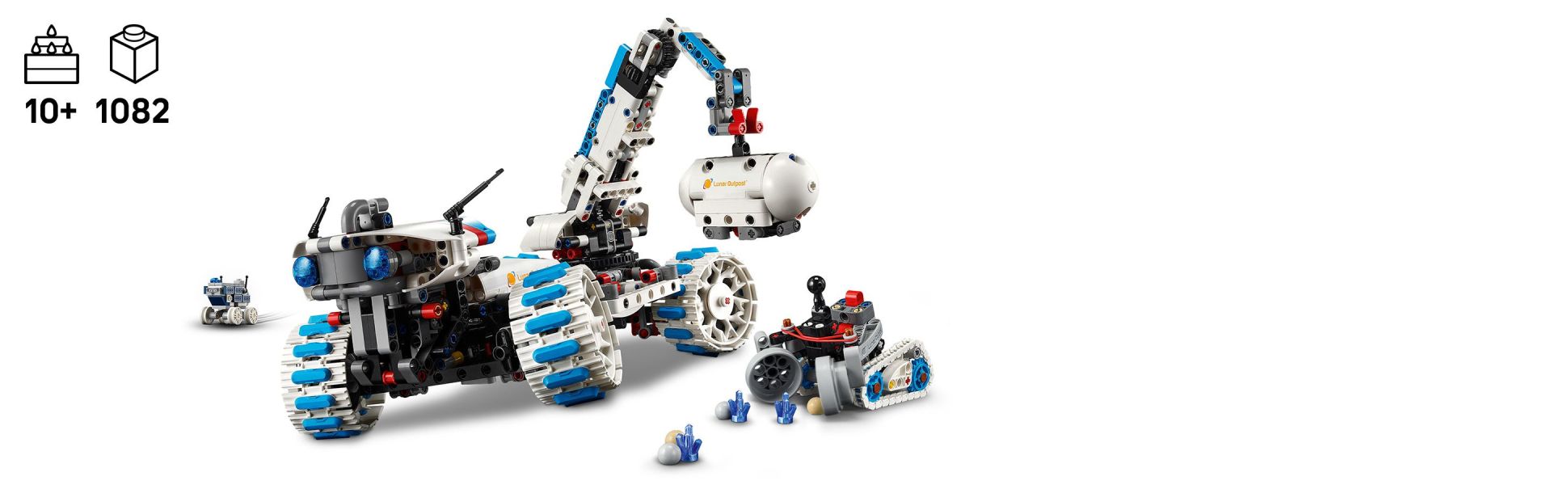 Create endless stories about humanity’s return to the Moon with the Moon rover, mining rover and MAPP rover.