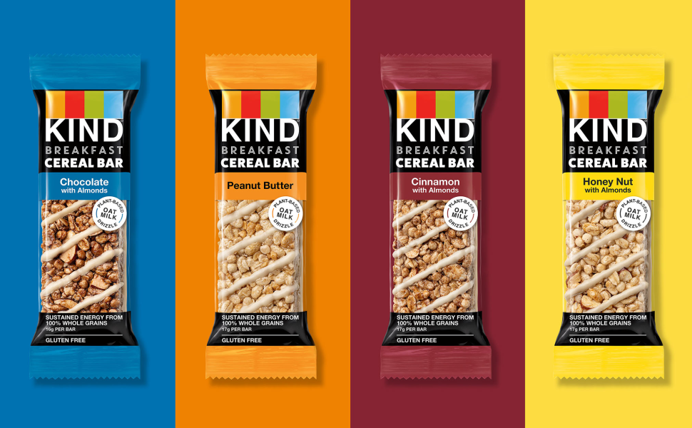 KIND Breakfast Cereal Bars, Gluten Free Snacks, Chocolate with Almonds,  9.3oz Box (6 Bars)