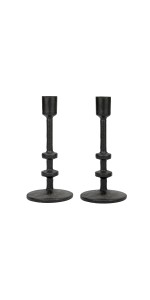 Stonebriar Collection 7 in. Black Large Cast Iron Metal Taper Candle Holder  Set SB-6282B2 - The Home Depot