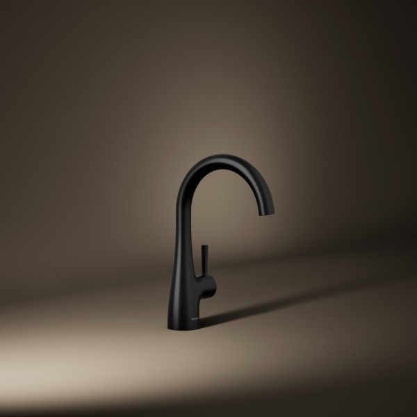 KOHLER Contemporary Single Handle Beverage Faucet in Matte Black