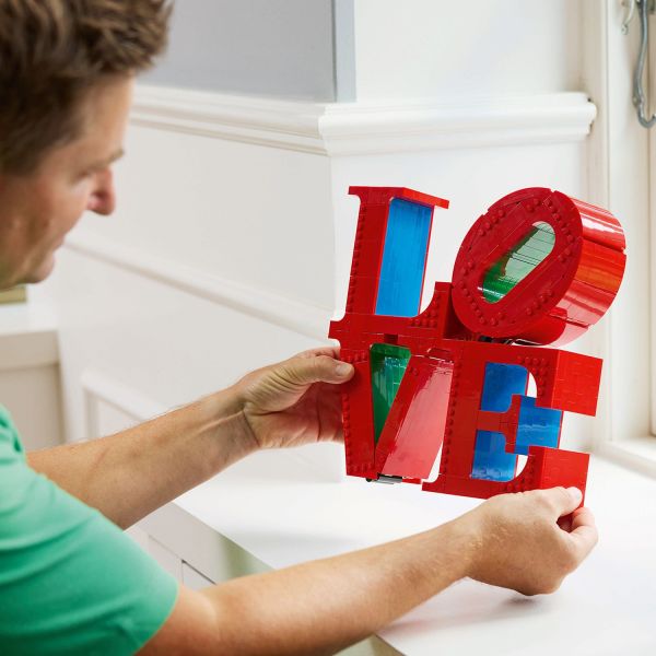 Create a small version of Robert Indiana’s LOVE sculpture.