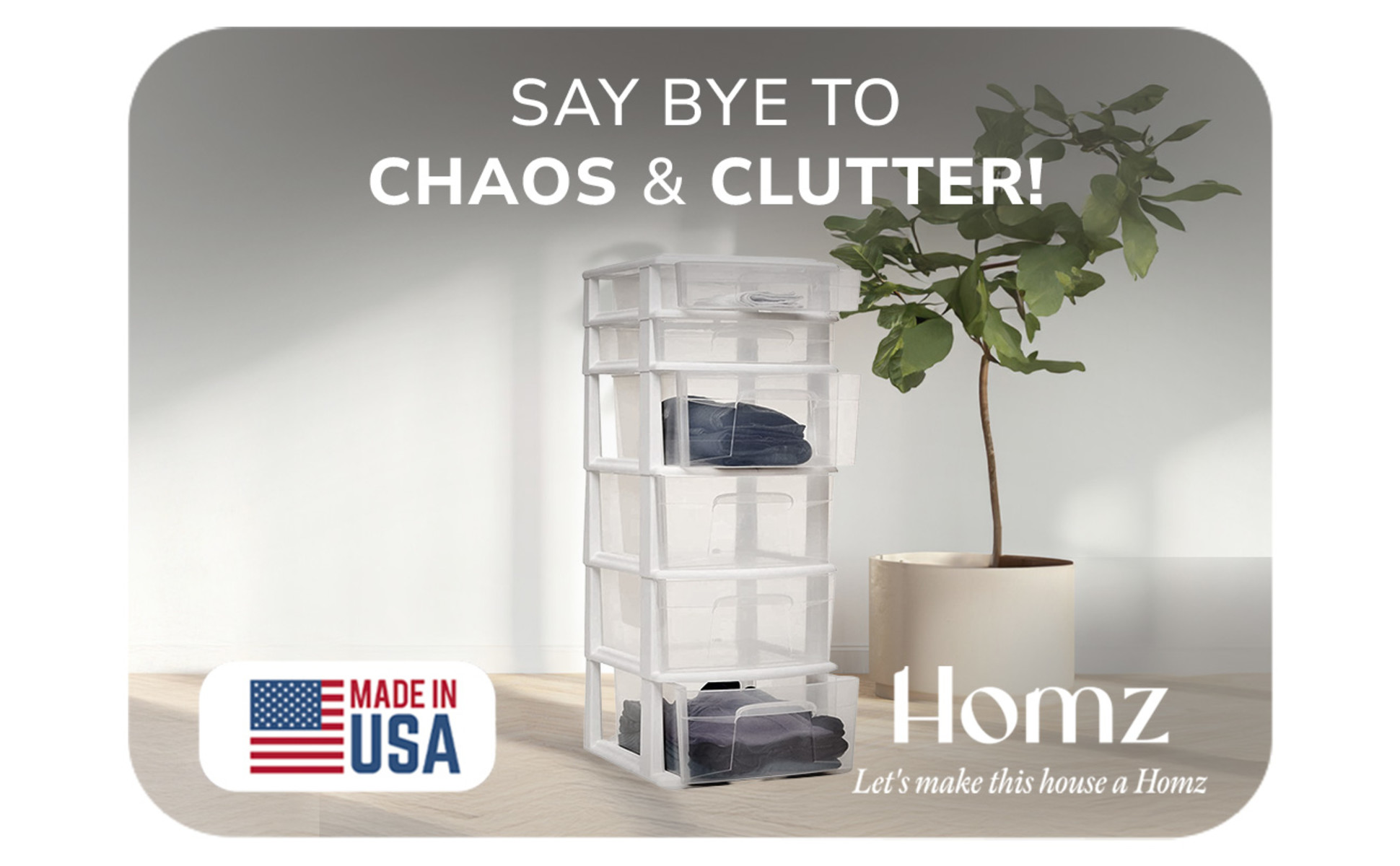 人気ブランド Container Storage Plastic Homz Tower Drawers Clear 6 with テープ・マスキングテープ