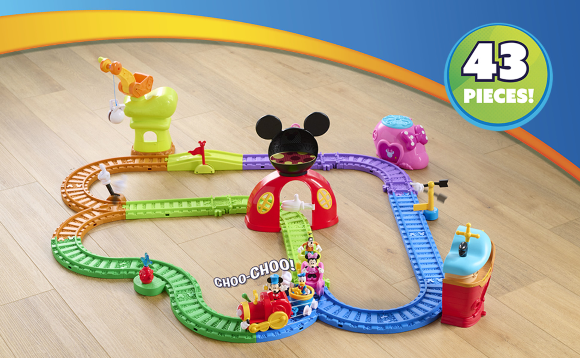 Disney Jr. Mickey Mouse Clubhouse Fun Track Set, 43 pieces, Kids