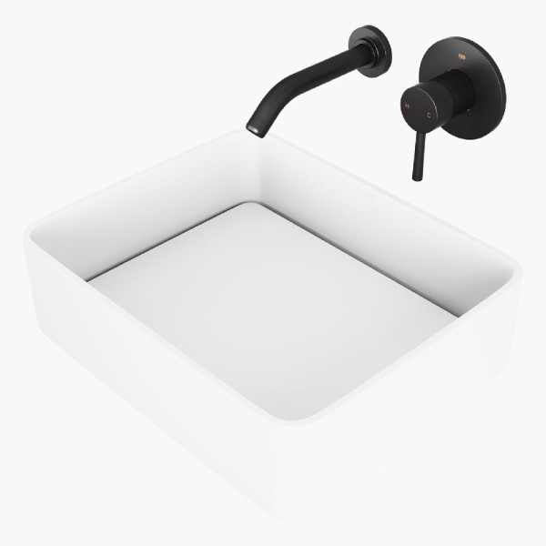VIGO Matte Stone Jasmine Composite Rectangular Vessel