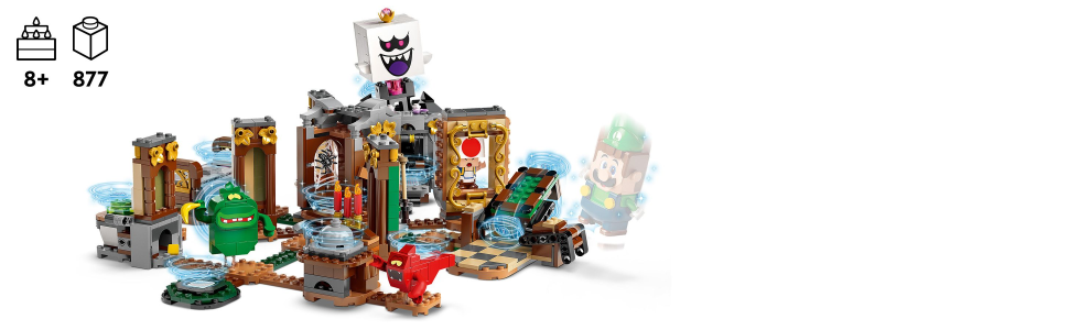  LEGO Super Mario Luigi's Mansion Haunt-and-Seek Juego de  expansión 71401 Kit de construcción de juguetes para niños de 8 años en  adelante (877 piezas) : Juguetes y Juegos