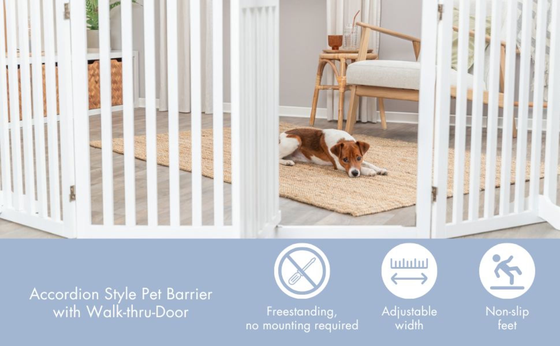 TRIXIE Dog Barrier 4-Panel Gate, White, 80