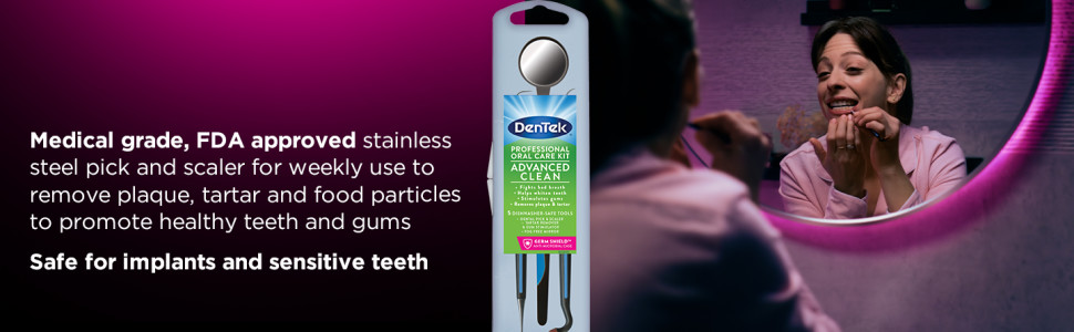 DenTek Professional Oral Care Kit. Dental Mirror Pick Scaler Tartar Removal  Tool - AbuMaizar Dental Roots Clinic