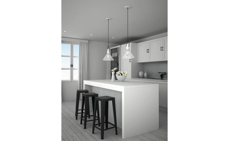 Progress Lighting Suwanee 12 in. 1Light White Coastal Pendant Light