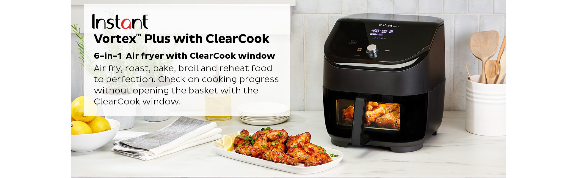 Instant Vortex Plus 6-in 1 Air Fryer with ClearCook and OdorErase