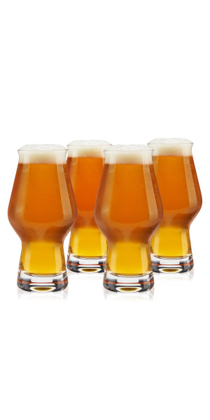 Glaver's Pilsner Glasses 16 oz. Beer Glasses, Set of 4 Tall Original Mason Glasses, Wheat Beer Pint Glasses, Drinking Cups for Juice, Smoothies