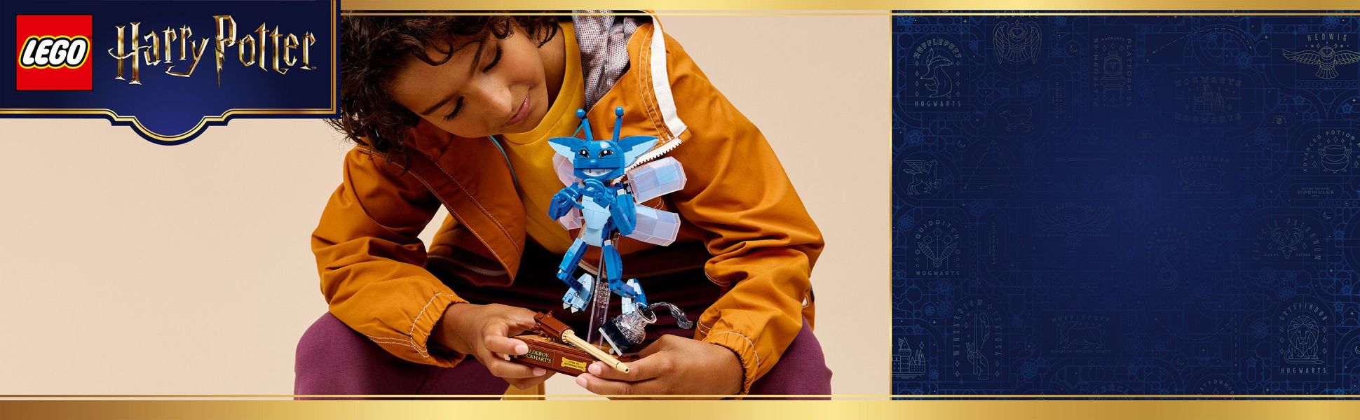 Create a playful Harry Potter and the Chamber of Secrets display with the first-ever 1:1 scale LEGO toy figure of a Cornish Pixie.