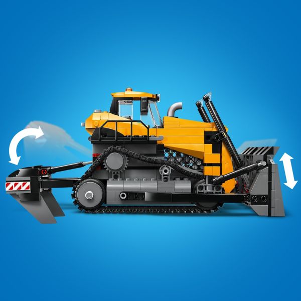 Features huge tracks, a dual-shank ripper and a giant pusher blade.