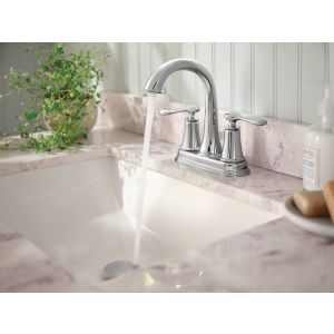 Moen Ellicott Chrome Two-Handle Centerset Bathroom Sink