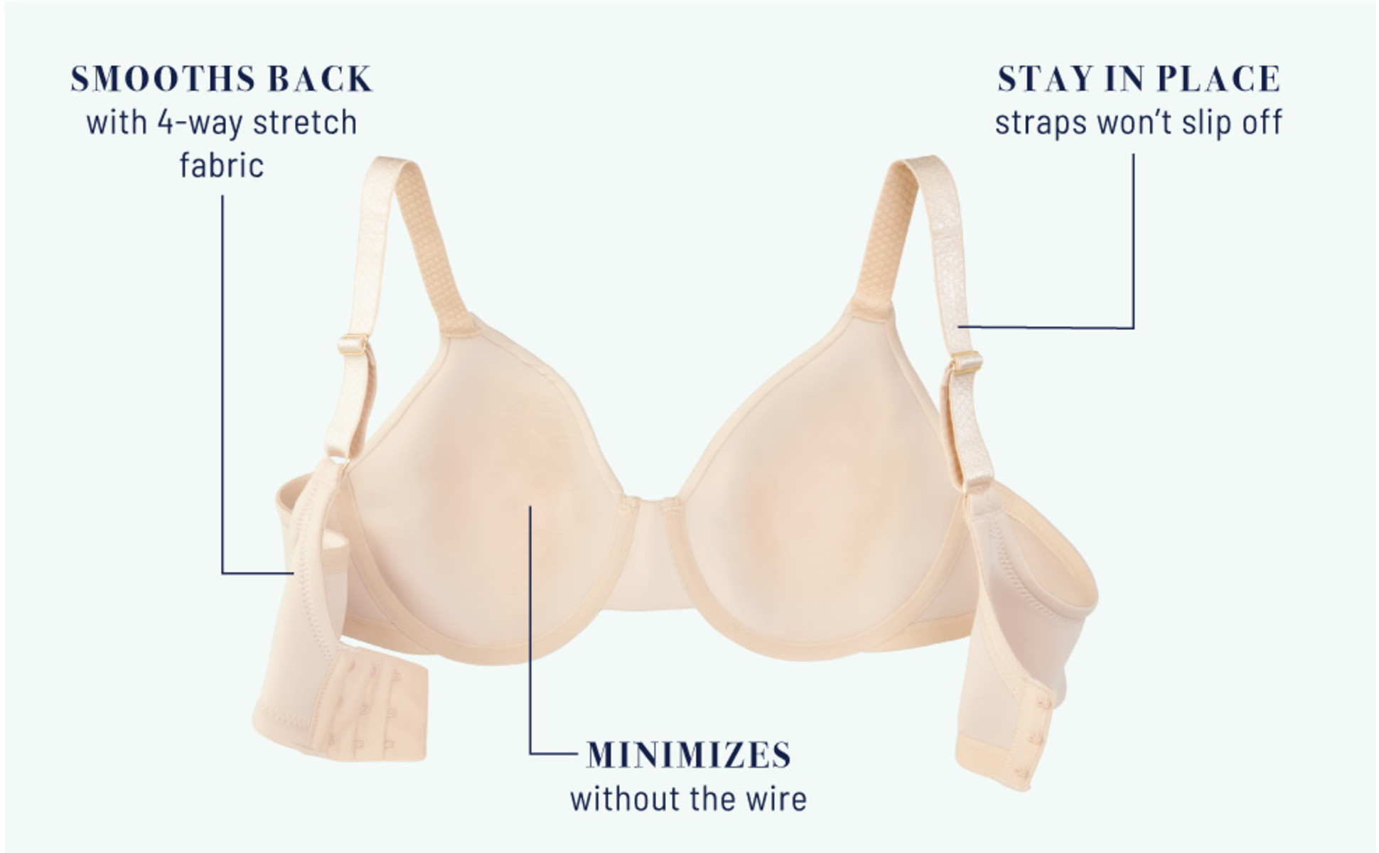 Vanity Fair Women Adjustable Molded minimizer bras 