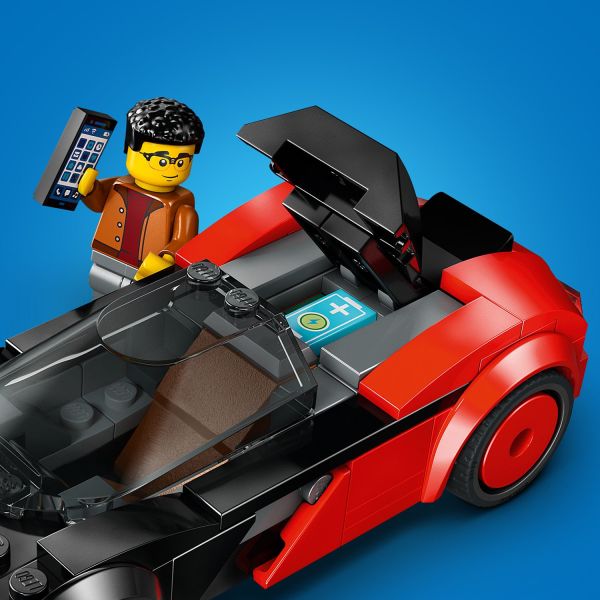 Kids can access the toy battery pack for imaginative EV play.