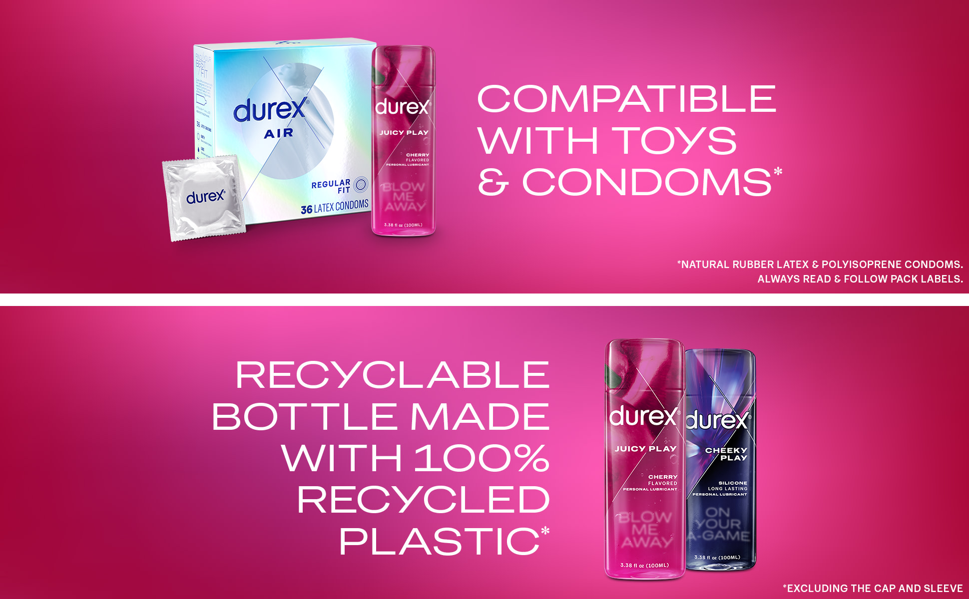 Durex Cherry Flavored Water Based Lube, Personal Lubricant for