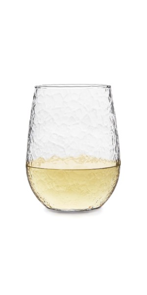 Libbey Hammered Stemless Wine Glasses, 17oz, Set of 8