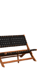 Balkene Home Sava Folding Indoor/Outdoor Bench, Black