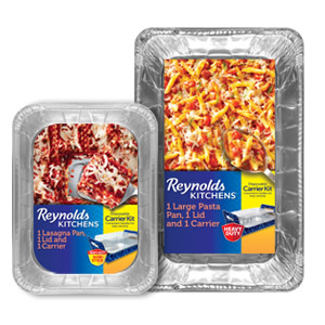 Reynolds Disposable Lasagna Pan with Carrier & Lid (Non-Stick, 14x10 inch,  1 Count) 