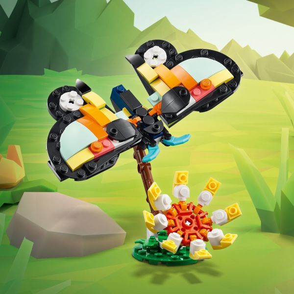 Colorful model can move its wings.