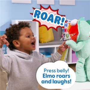 Sesame Street Dino Stomp Elmo 13-Inch Plush Toy, Sings, Dances