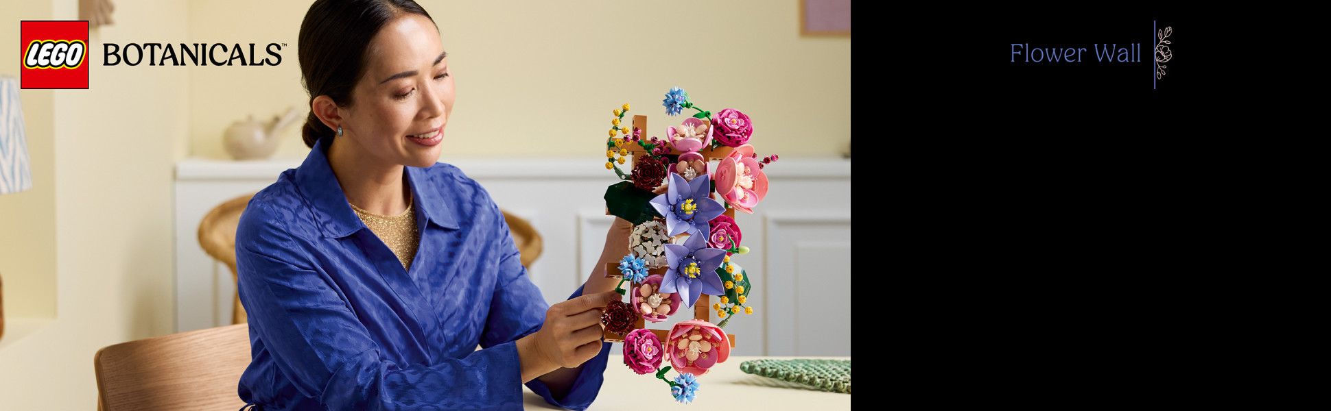 Create a gorgeous floral display with the LEGO Botanicals Flower Wall building kit for adults.