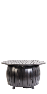 Fire Sense Grand Cooper Aluminum Round Gas Fire Pit, Antique Bronze