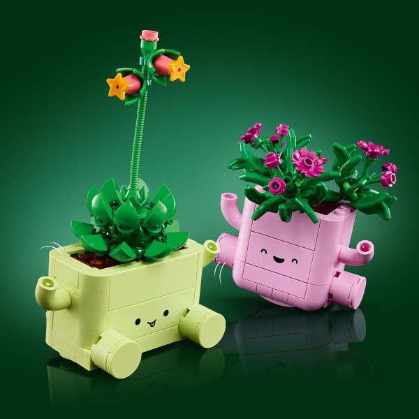 The plants rock when nudged thanks to rounded bases.