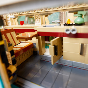 Open the true-to-life sliding door to see inside.