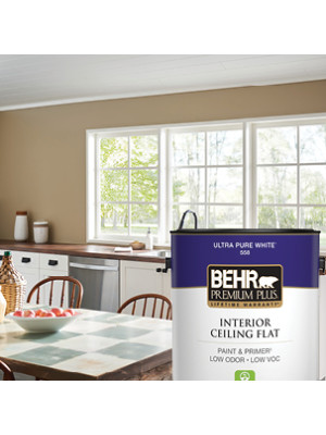 BEHR PREMIUM PLUS 1 qt. #BL-W13 Silver Polish Flat Low Odor Interior Paint  & Primer 105004 - The Home Depot