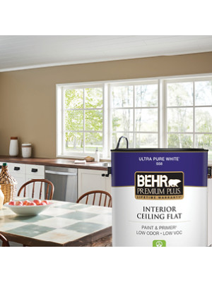 BEHR PREMIUM PLUS 1 gal. #N520-2 Silver Bullet Flat Low Odor