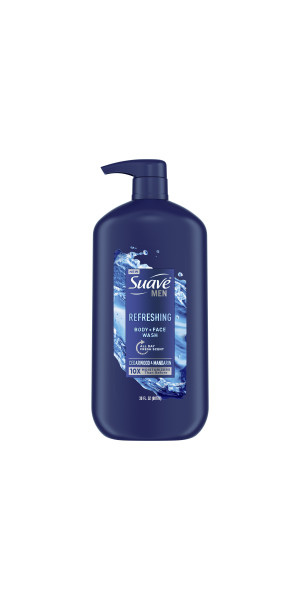 Suave Men Refreshing Body + Face Wash, 30 oz