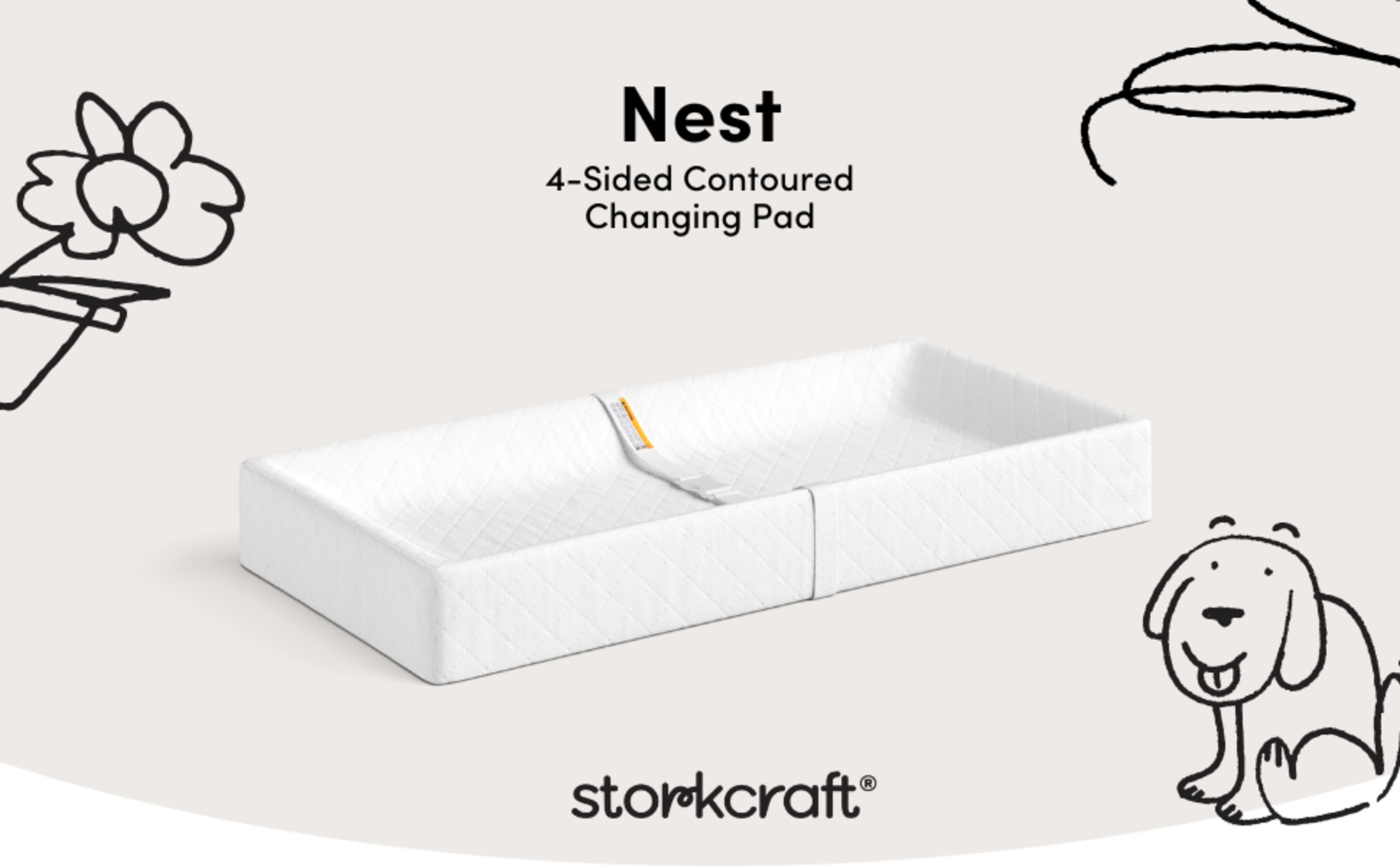 Storkcraft Nest 4-Sided Contoured Changing Pad, 1 piece