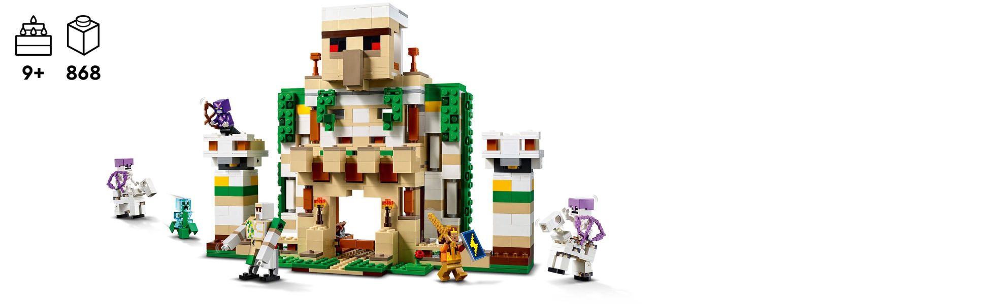 Buy LEGO Minecraft The Iron Golem Fortress 2in1 Castle Set 21250, LEGO