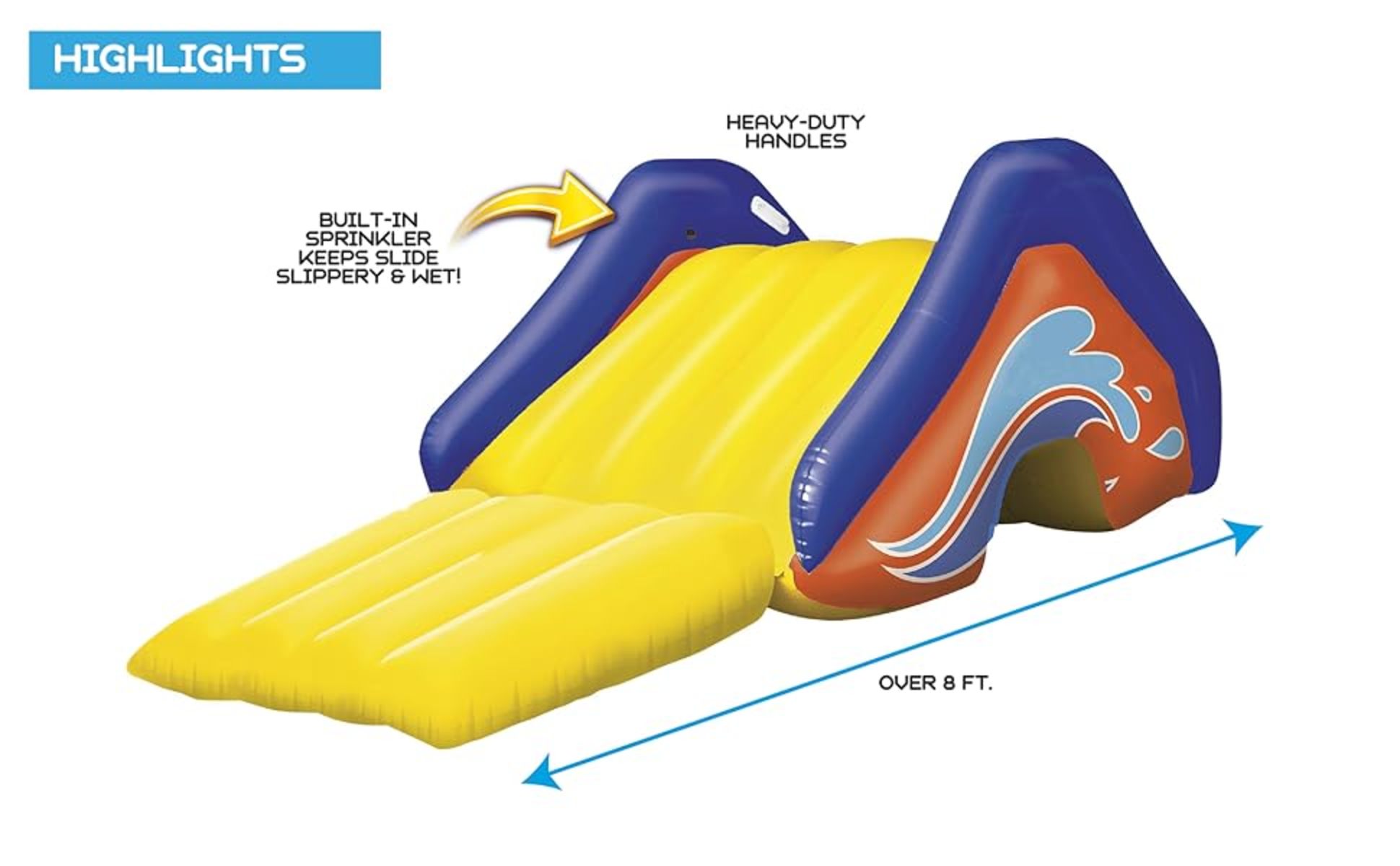 Bestway H2OGO! Multicolor PVC Giant Inflatable Outdoor Pool Water Slide  with Built-In Sprinkler 52453E-BW - The Home Depot